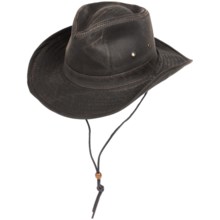 47%OFF メンズつばの帽子 ドーフマン・パシフィックは、本物のアウトバックハット - UPF 50+（男性用）コットンを風化しました Dorfman Pacific Authentic Outback Hat - UPF 50+ Weathered Cotton (For Men)画像